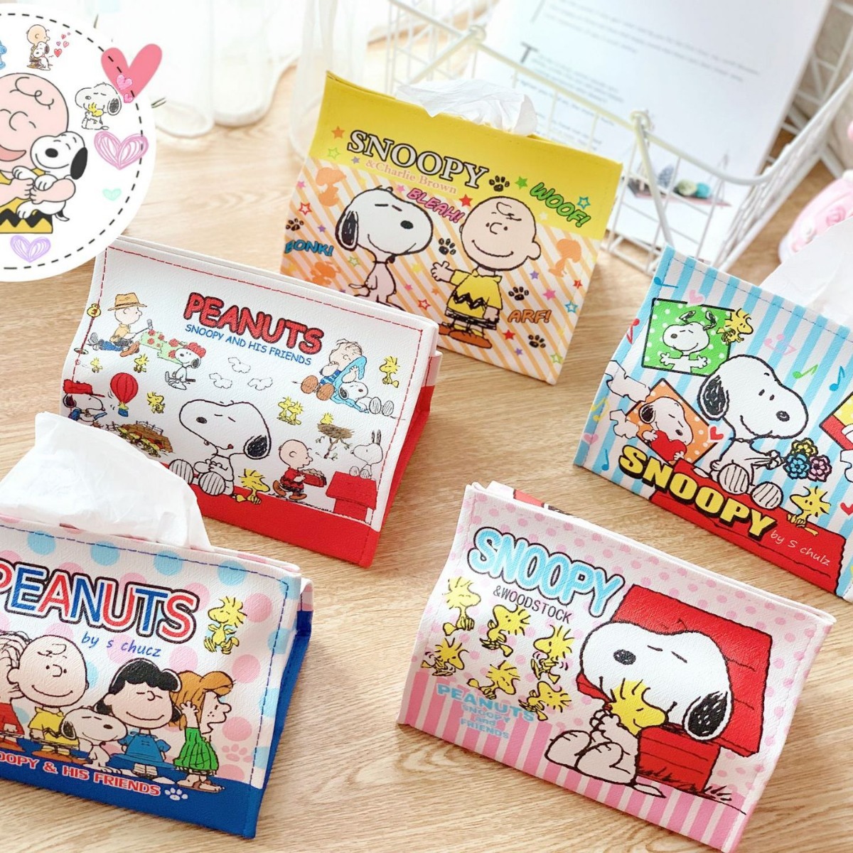 Girl's Heart Tissue Smoke Stitch PU Tissue Smoke Home Car Leather Tissue Box Paper Smoke