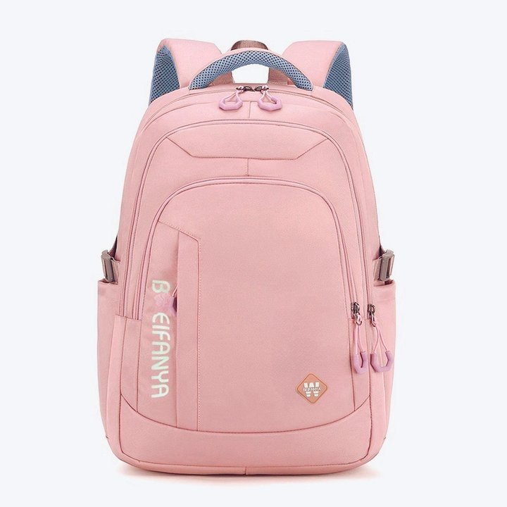 Cross-border large capacity lightweight backpack schoolbag female middle school student new trendy male burden reduction spine protection backpack
