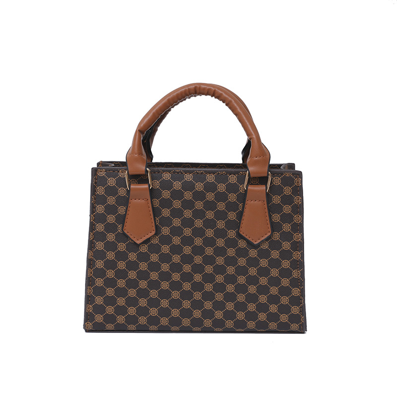 New Women's Bag 2023 New Vintage Texture Handbag Stylish Casual Simple Plaid Fashionable Shoulder Crossbody Bag