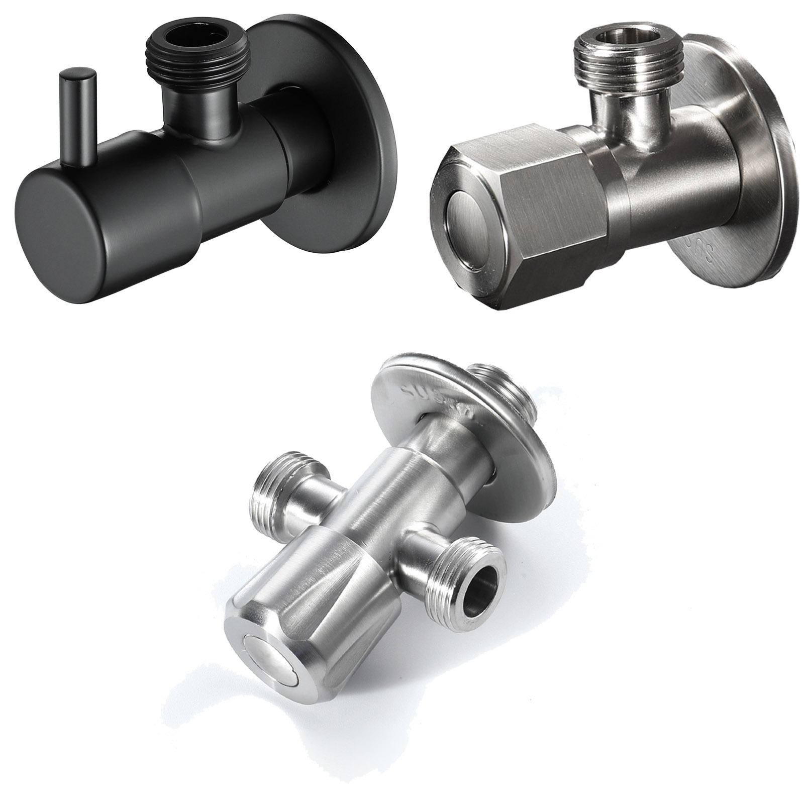 HIDEEP Bathroom Accessories Triangular Valve 304 Stainless Steel Water Stop Valve Leak Proof Cold and Hot Universal HIJF017