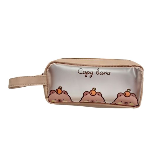 New PVC Large Capacity Pencil Case Capibala Portable Stationery Bag Ins Style Cute Cartoon Portable Stationery Storage
