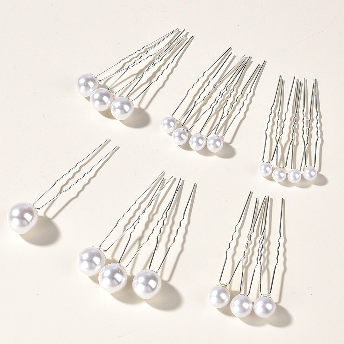 2022 Bridal Headwear 18 Pearl Hairpin Hair Accessories European and American Retro Makeup Disc Beaded Flower U-shaped Hairpin Accessories