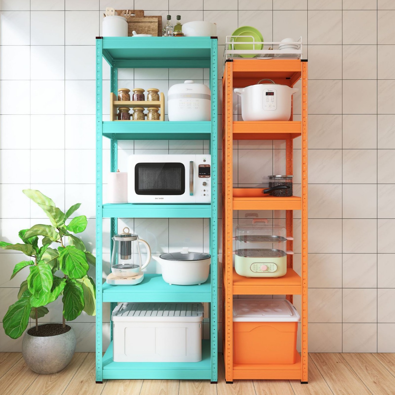 Fengyang shelf simple bedroom iron shelf kitchen living room household electrical appliance rack microwave oven rack wholesale