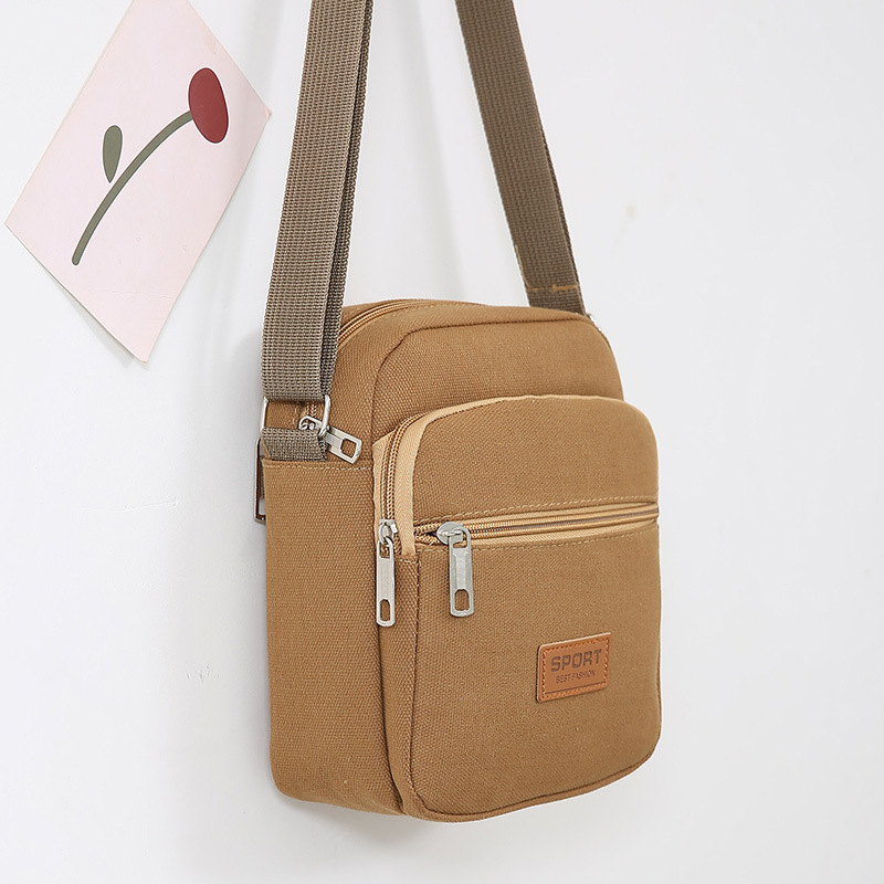 Thickened canvas bag men's and women's messenger bag casual business small bag simple shoulder money purse wholesale