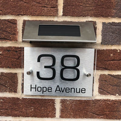 New solar door lamp address indicator number plate LED light control digital door number