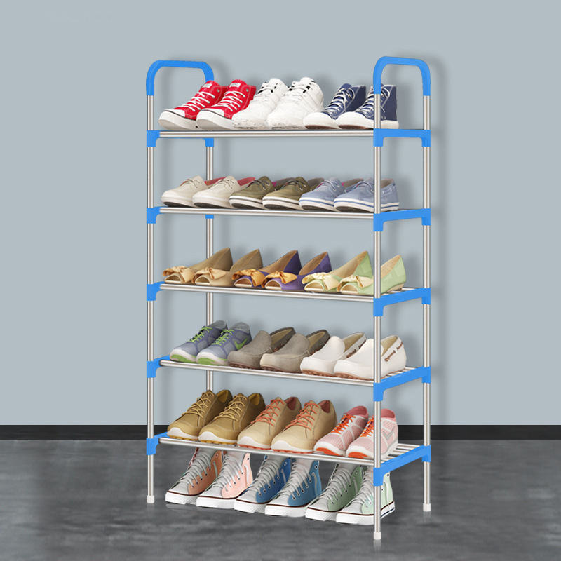 Simple Shoe Rack Multi-layer Dustproof Household Door Black Shoe Cabinet Storage Space-saving Assembly Dormitory Double Shelf