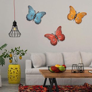 Cross-border metal retro simulation iron butterfly photography props window accessories courtyard garden home background decoration