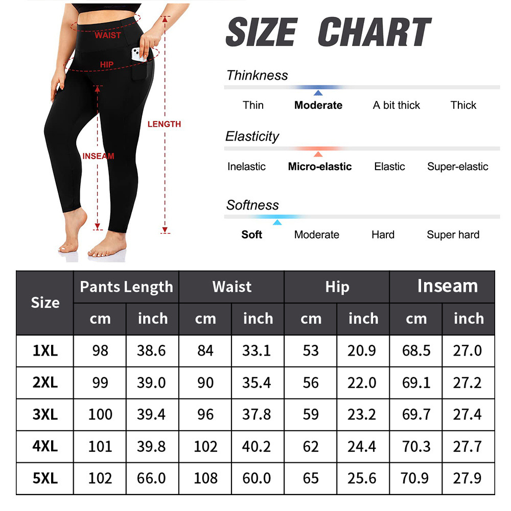 Double Side Pocket Large Size Yoga Pants 1XL-5XL Amazon AliExpress European and American High Waist Sports Large Size Leggings