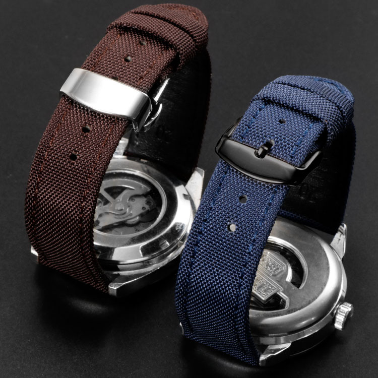 Spot wholesale canvas nylon watch strap 18/20/22mm waterproof breathable leather strap a generation of hair