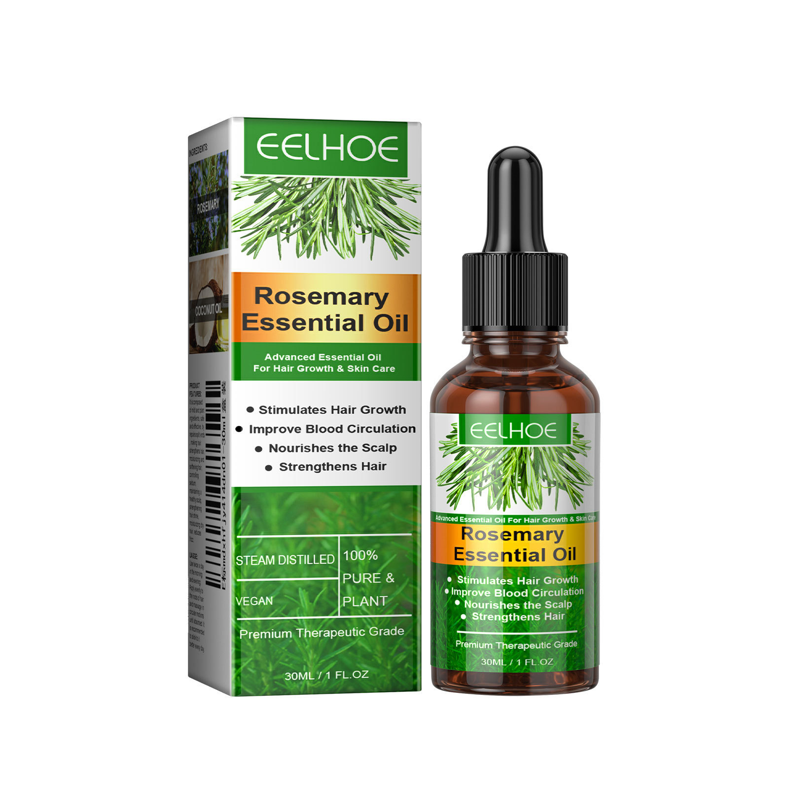 EELHOE Rosemary Hair Care Essential Oil Gentle Care Scalp Soft Gloss Natural Fluffy Hair Care Essential Oil