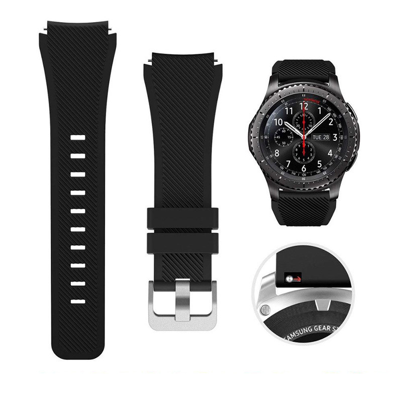 Smart watch strap for Samsung Huawei twill silicone color pin buckle watch strap