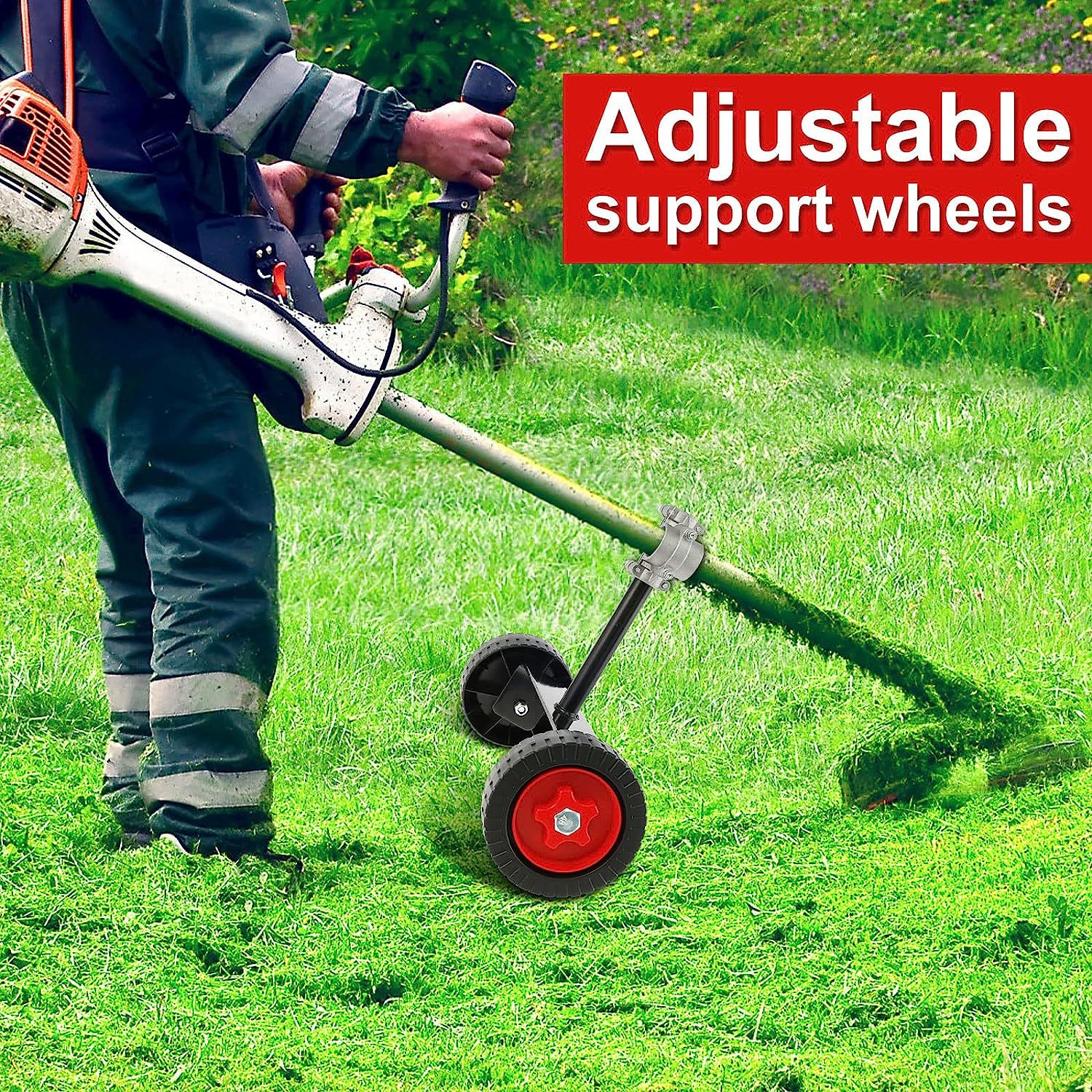 Cross-border explosions backpack side-mounted lawn mower hand support frame portable support wheel 26/28mm