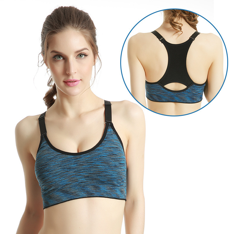 Sports bra shockproof foreign trade quick-drying section dyed wireless yoga underwear training running fitness underwear