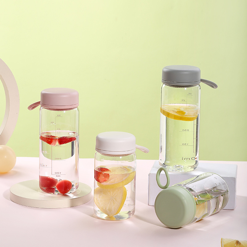 Small Fresh Plastic Cup Female Student Portable Water Cup Men's Summer Outdoor Tea-making Transparent Water Cup with Strainer