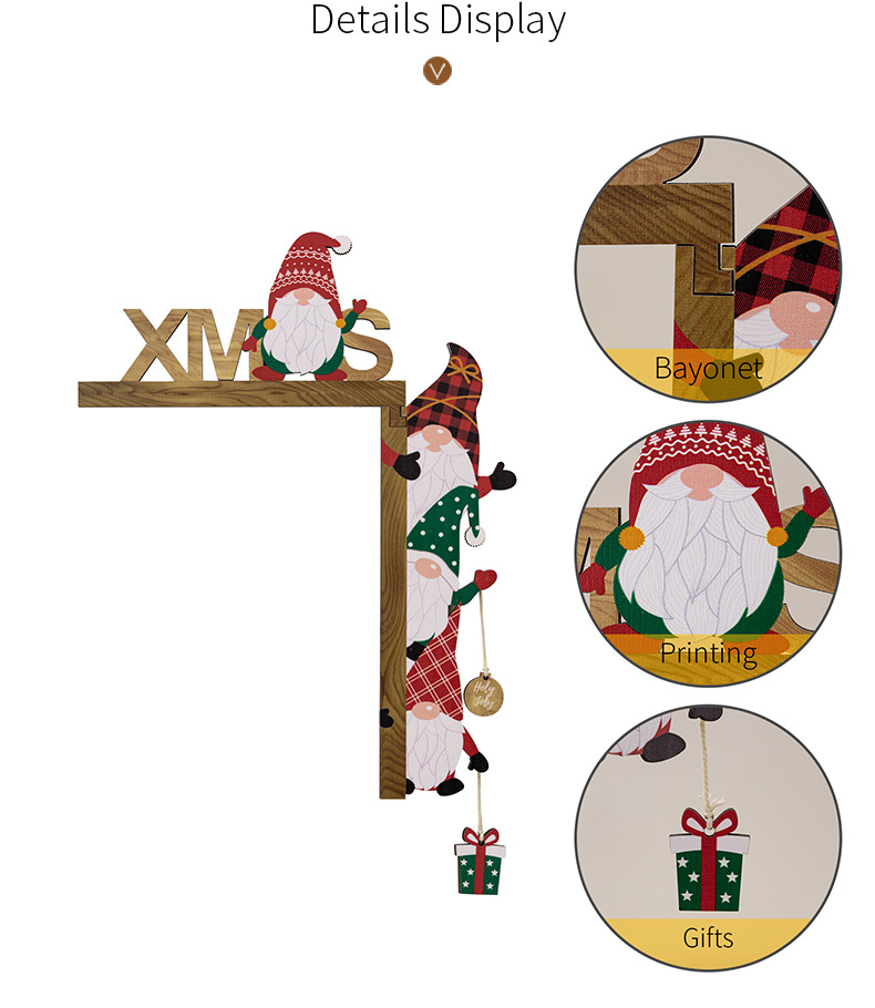 Haobei cross-border hot selling new Christmas creative Christmas door frame pendant home atmosphere layout table corner decoration_voghion.com