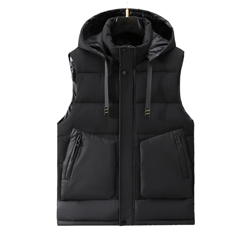 Winter fat vest men's down cotton thickened outer vest plus size waistcoat cardigan vest wholesale