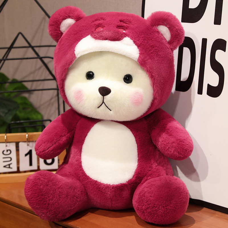 Net Red TikTok Explosions Transformation Teddy Bear Doll Plush Toy Cute Bear Doll Doll Gift Wholesale