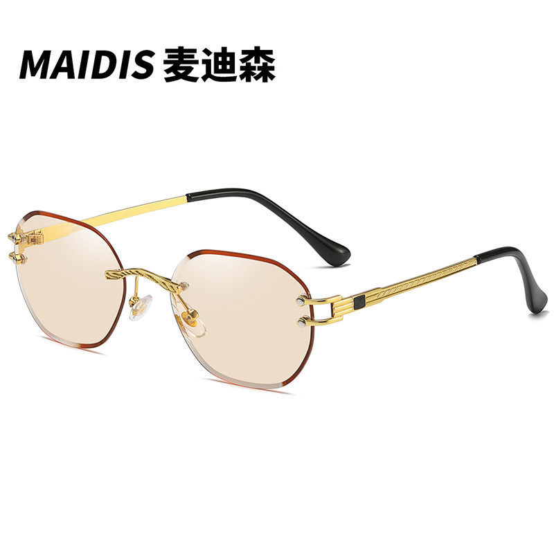 Jeter 8102 European and American Trimmed Sunglasses Fashion Marine Glasses Masonry Trimmed Rimless Sunglasses