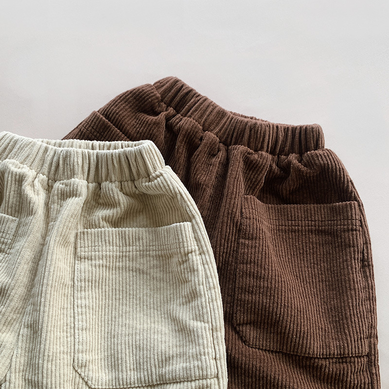 Boys' Corduroy Pants Children's Korean-style Spring Trousers for Kids and Baby Girls Casual Loose Pants