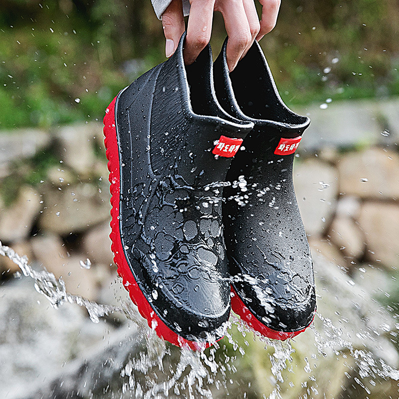 Cross-border low-top rain boots men's outdoor waterproof shoes non-slip German fashion kitchen work shoes fishing car wash rubber shoes