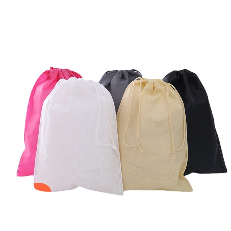 Hot-pressed non-woven fabric bundle pocket spot ultrasonic clothing dustproof double drawstring shoe bag small packaging travel storage