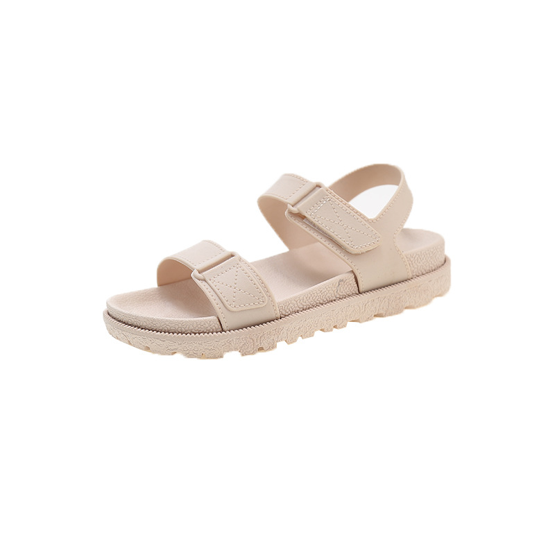 2023 Summer new women's sandals flat Korean style fashionable outdoor casual beach strap Velcro sandals