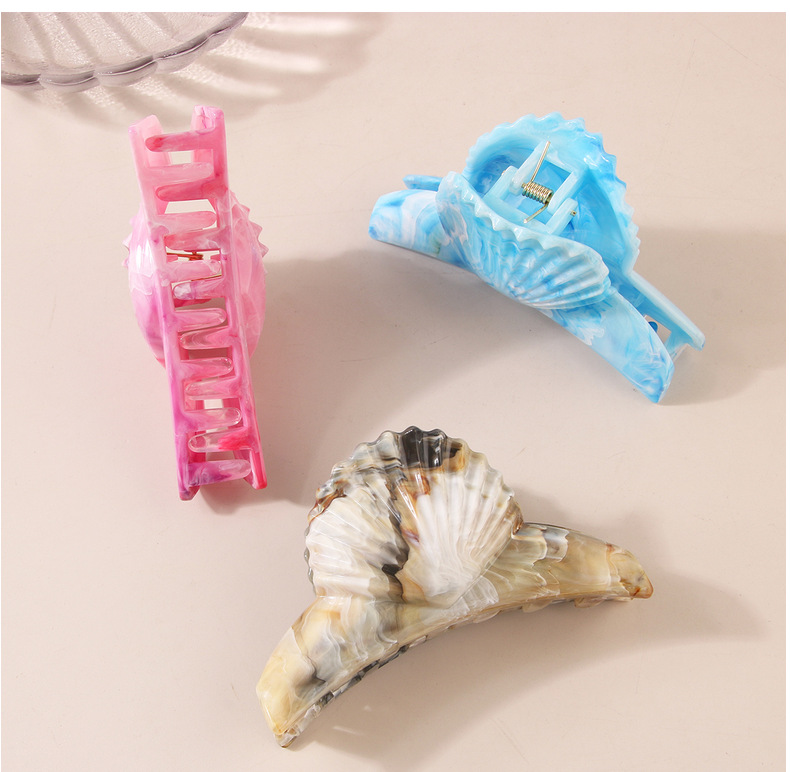 Grenzüberschreitender neuer ABS-Essigsäureschalen-Greifclip Hochwertiger Nischen-Marmor-Rückenkopf-Haifischclip-Kopfbedeckung_voghion.com