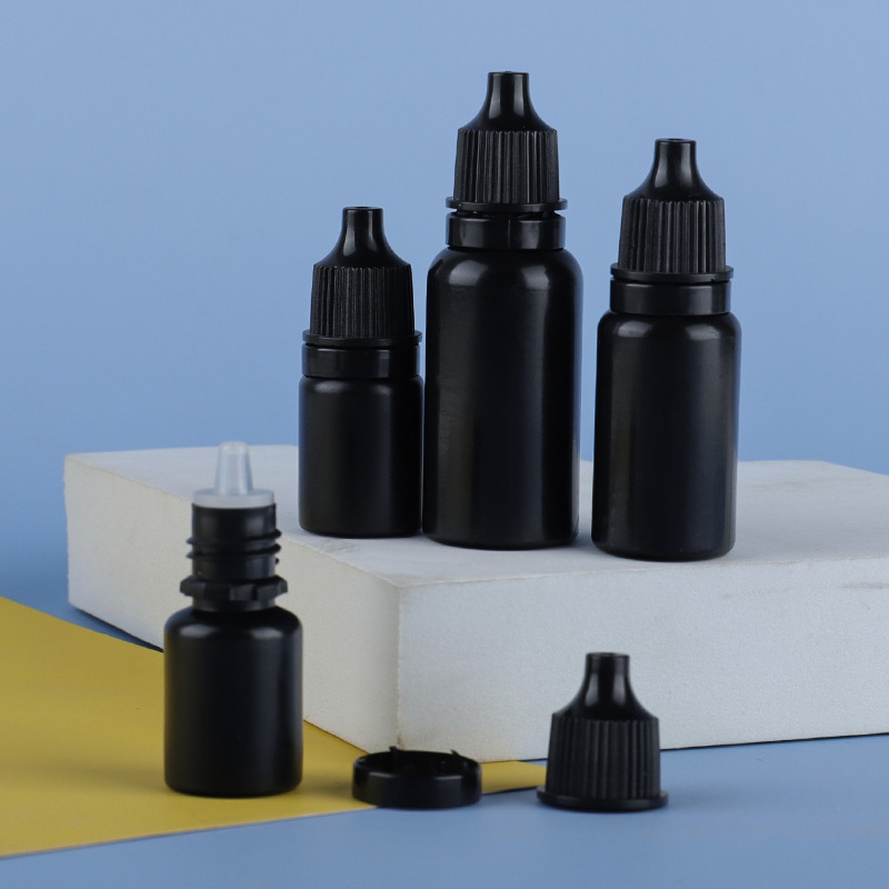 Black dark drop bottle 5ml10ml15ml20 ml eye drops bottle PE plastic small drop bottle
