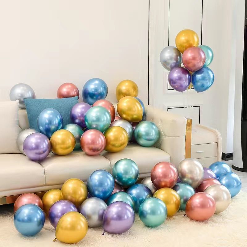 Net red 1.8g round metal balloon wedding wedding room decoration balloon proposal birthday party chrome metal balloon