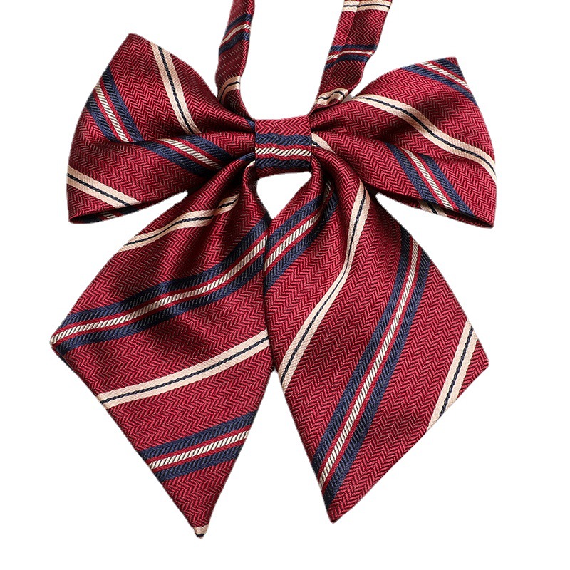 jk Uniform Bow Tie Female Solid Color Feather Root Japanese Style Bevel Boxer Student Collar Flower Bow Sailor Suit Small Collar Flower