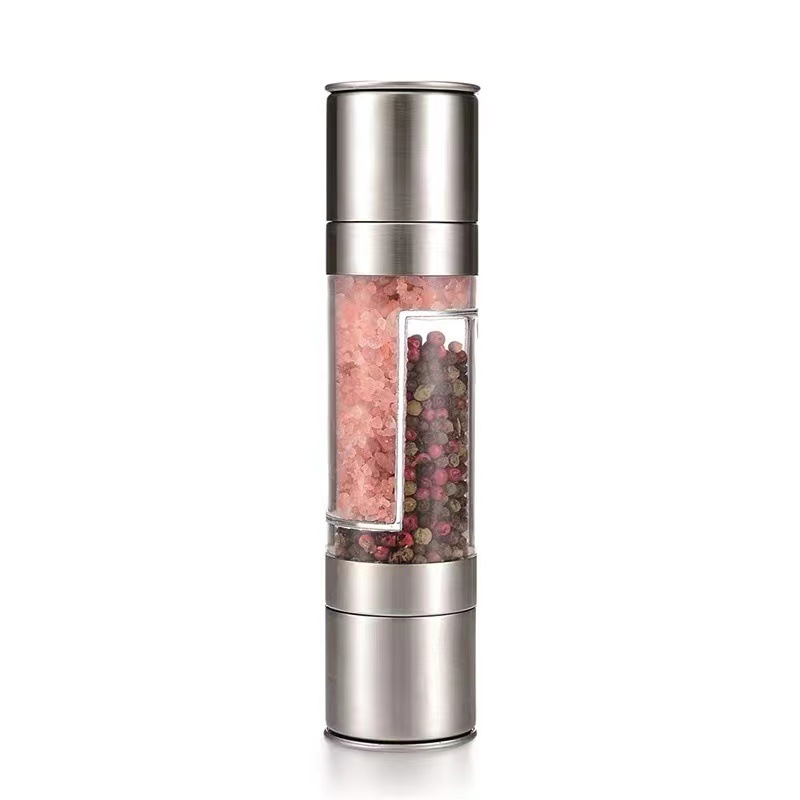 Double head pepper grinder stainless steel electric grinder kitchenware wholesale steak artifact seasoning bottle picnic lunch box