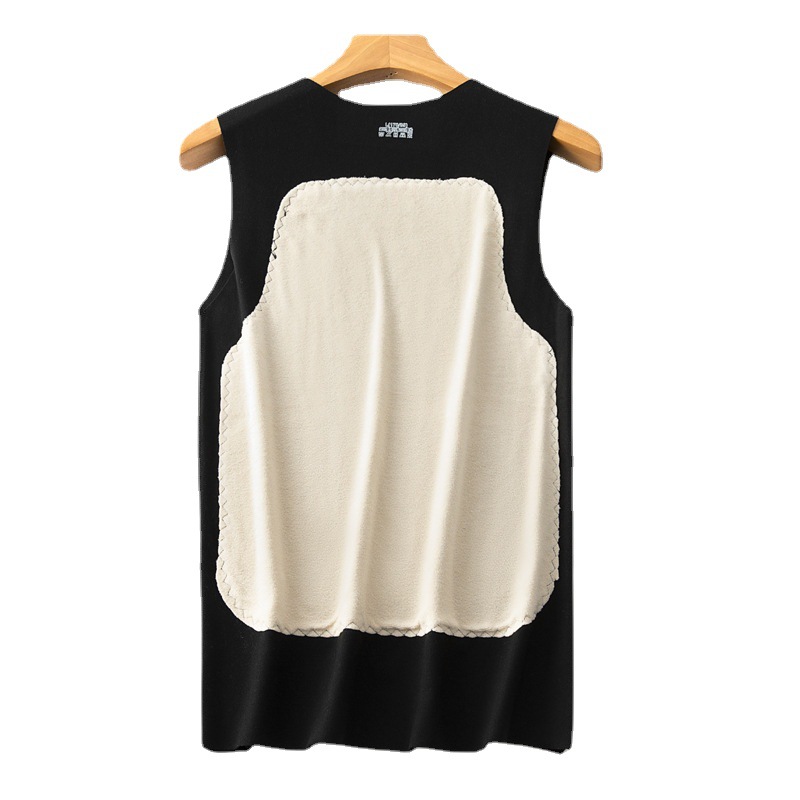 New Couple Patch Vest Thermal Underwear Women's Autumn and Winter Belly Top Men's Base Silk Thickened Vest