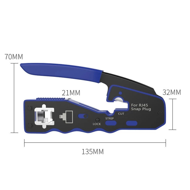 RJ45 eight-core network wire through-hole pliers cat7 perforation five categories six categories seven categories of Crimping Tools Network crimping pliers