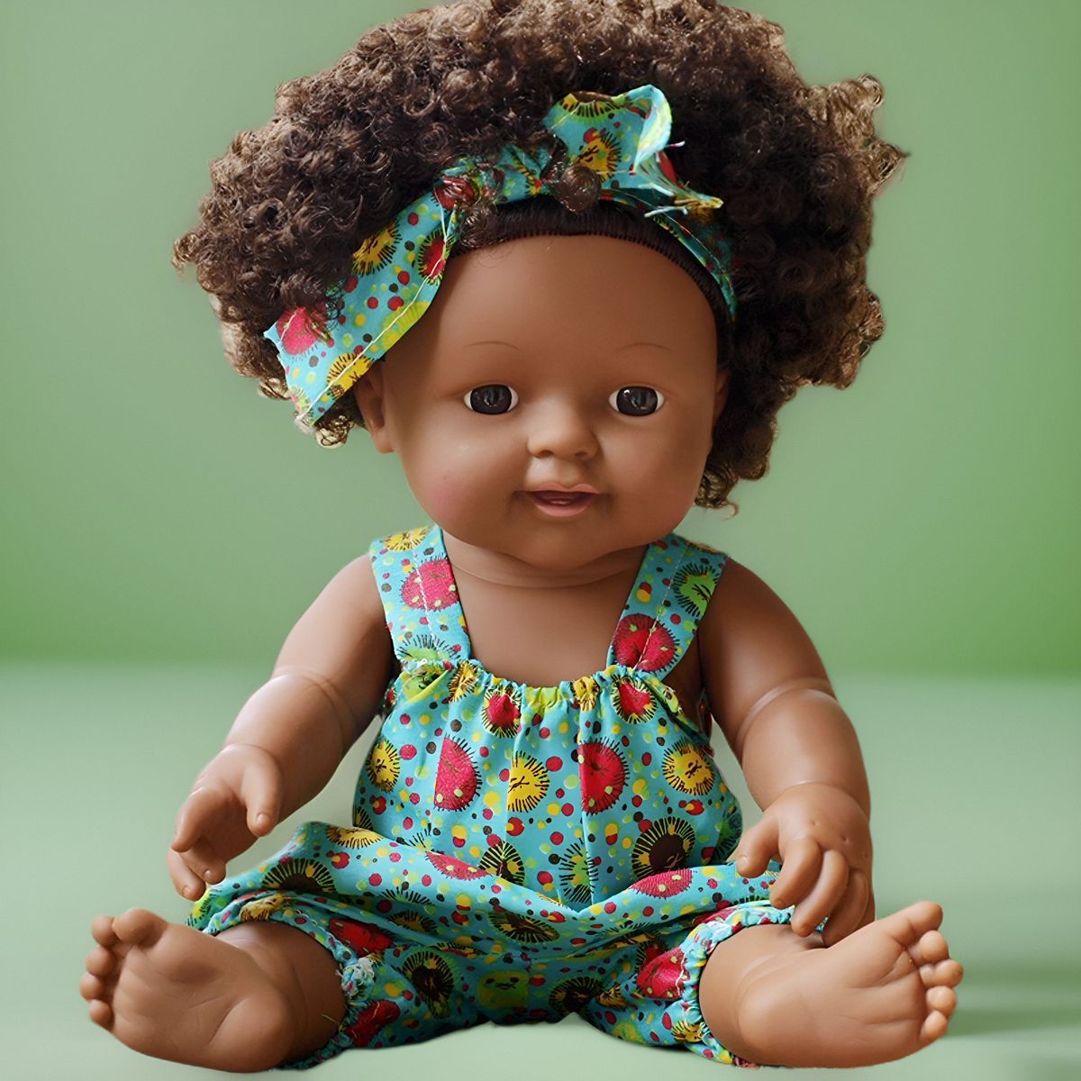 30cm explosive head African girl black skin simulation doll soft glue vinyl doll toy can speak