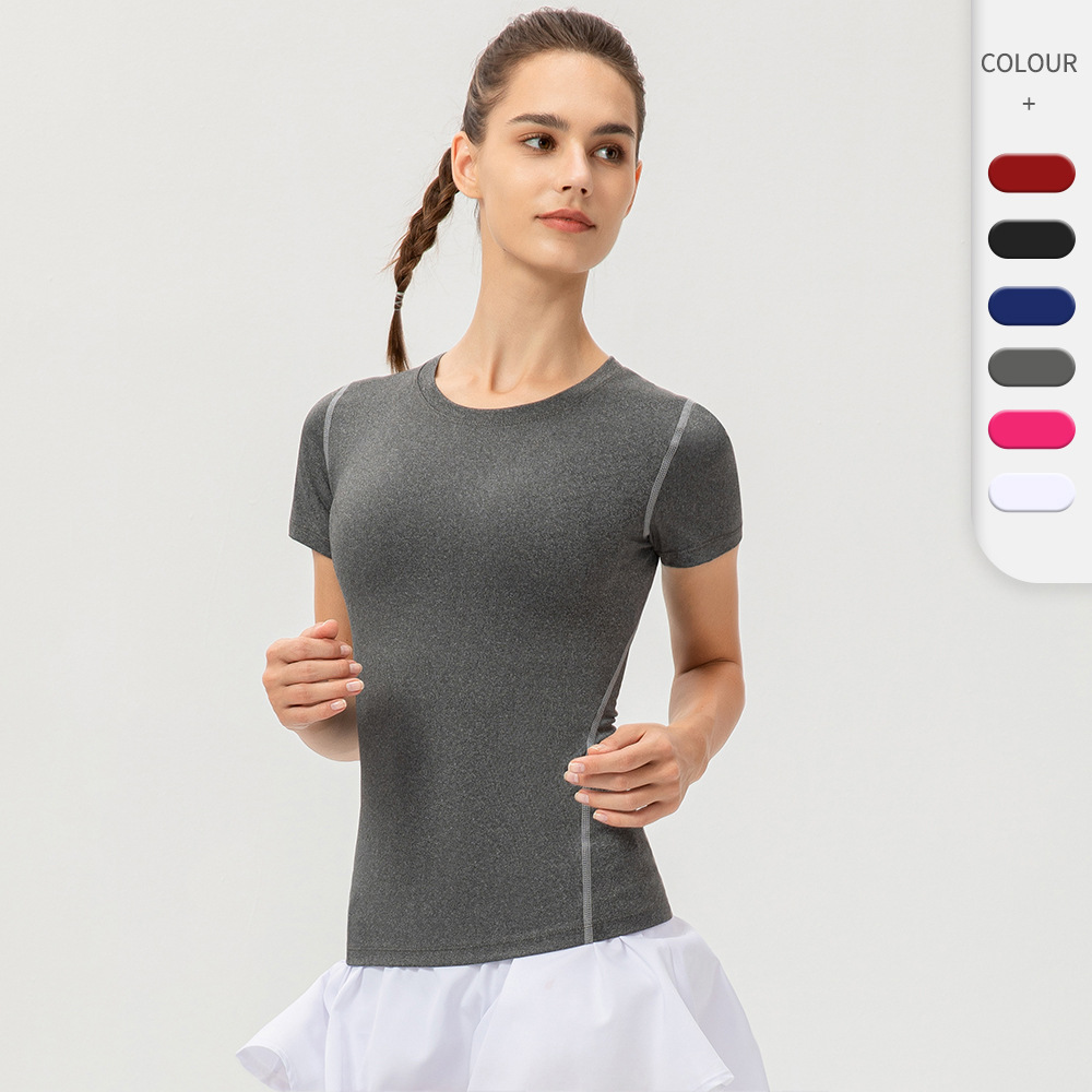 Women's PRO Tight Training Short-sleeved Sports Fitness Yoga Sweat Quick-drying Short-sleeved Shirt T-shirt Clothes 2003