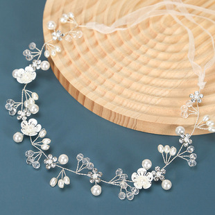 Erxuan European and American hot -selling bride jewelry beautiful flowers handmade beaded head with wedding head jewelry hair accessories