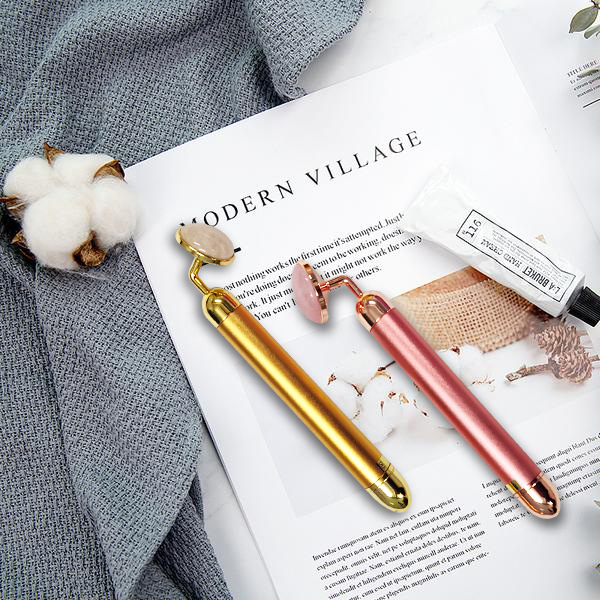 Gold bar natural powder Crystal Jade lifting shrink pores facial electric Beauty Bar massager beauty instrument spot