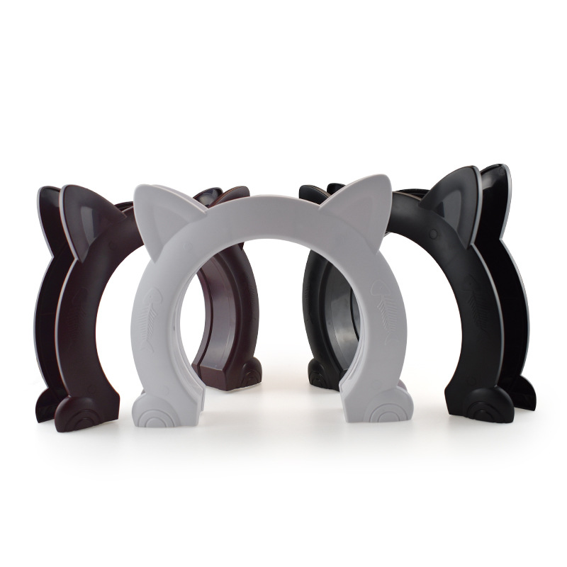 Amazon Pet Cat Door Cat Ears Pet Door Holes Indoor Cat Door Frame Fish Head Shape Door Holes for Kitten and Puppy