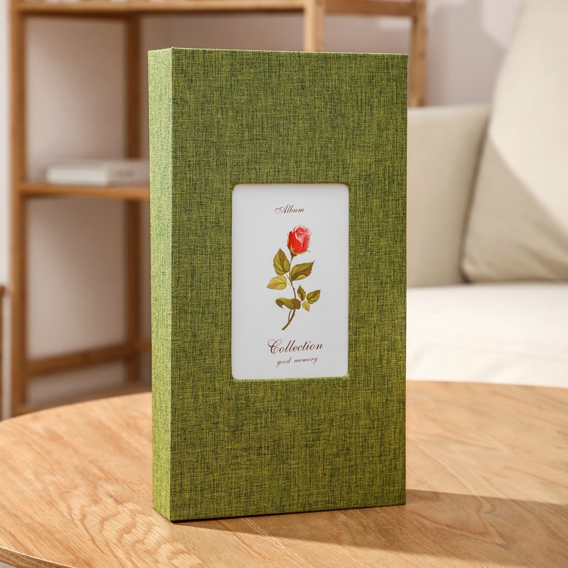 Vintage plastic photo can be put linen cloth photo album photo album this commemorative book insert large capacity Family