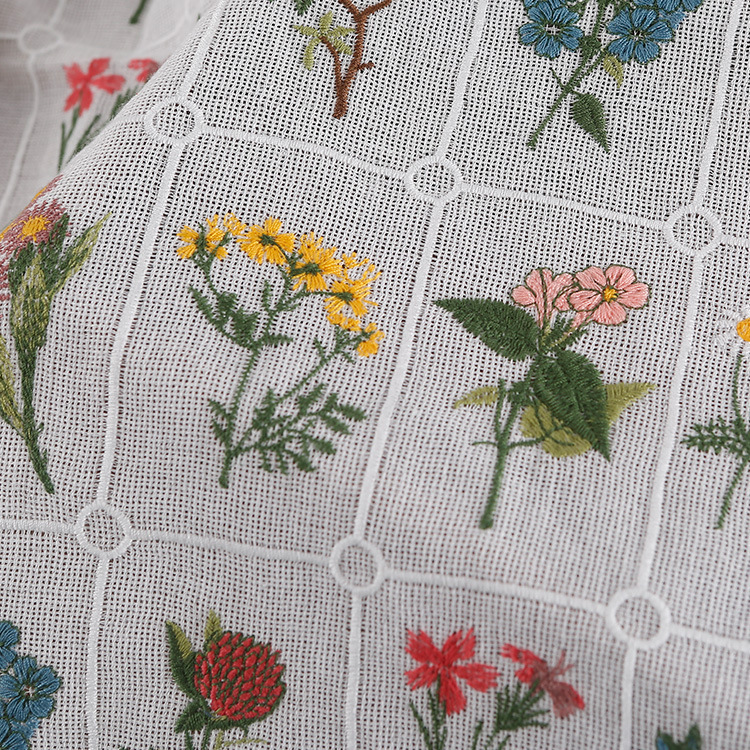 Factory Supply Jiugongge Plant Flower Embroidery Fabric Hand Made Fashion Household Products Dress Decorative Fabric