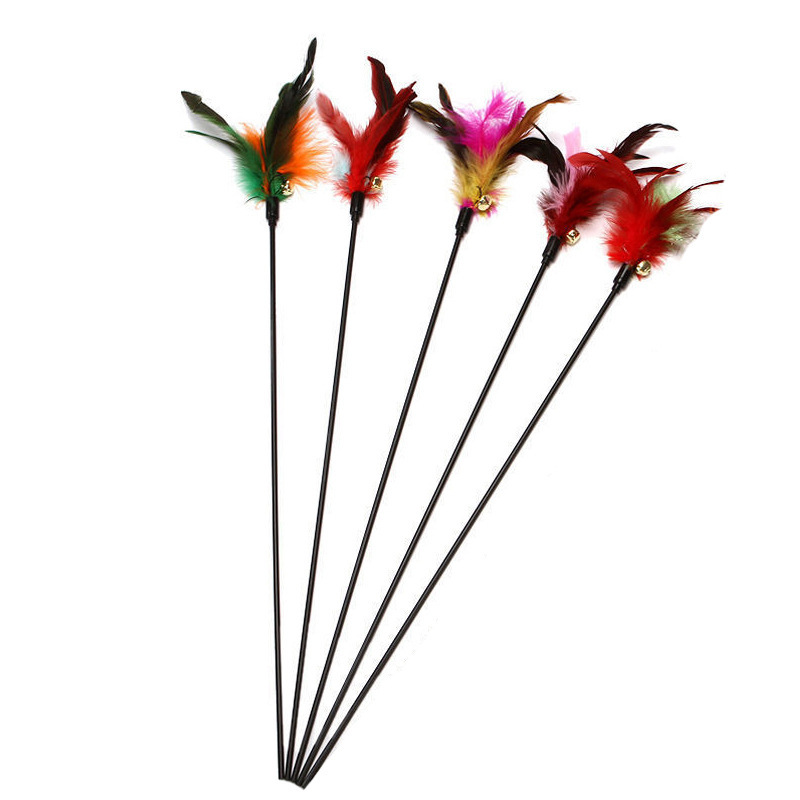 Spot hand-held cat teasing stick new cat toy cat teasing stick hand-held feather cat teasing toy cat supplies