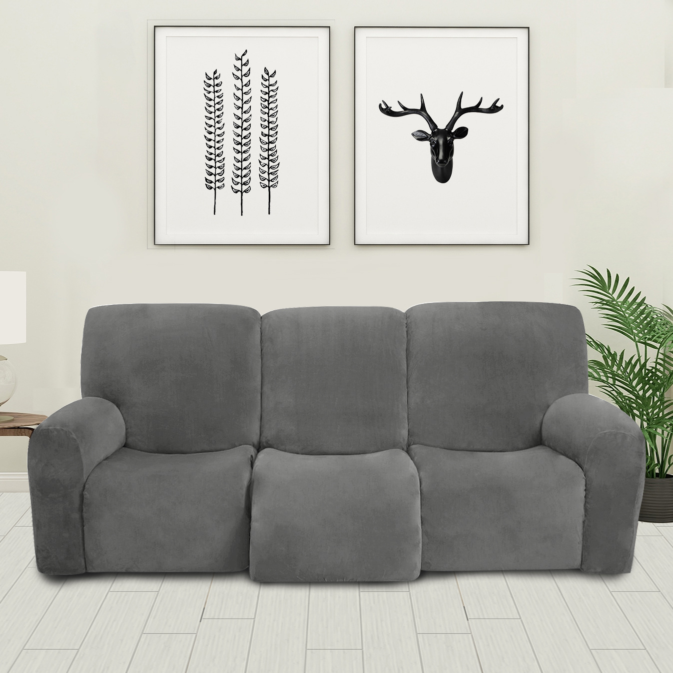 Cross-border elastic ultra-soft velvet 23-person recliner Chivas sofa cover simple plain color all-inclusive sofa cover 