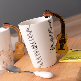 Cross-border Amazon Foreign Trade Household Ceramic Cup ins Music Water Cup Coffee Cup Couple Cup Mug Gift