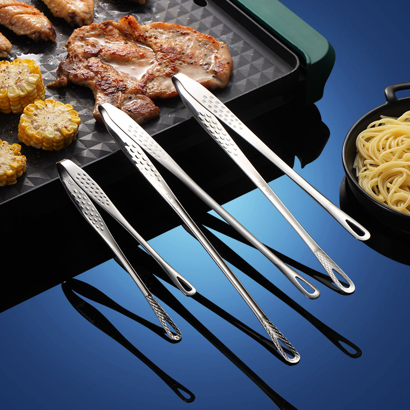 Korean style barbecue clip 304 stainless steel outdoor BBQ Barbecue clip restaurant buffet steak clip extended bread clip