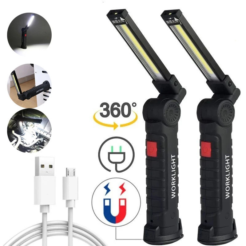 led work light folding charging cob multifunctional magnet tent light outdoor flashlight car inspection light repair