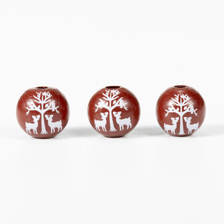 DJ Source Factory Autumn Color Wooden Beads Maple Beads Hemp Rope Tassel Wooden Beads String DIY Accessories 2022.6 New