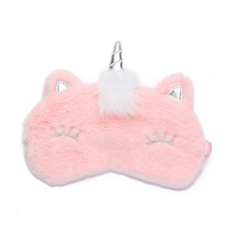Cute Fluffy Unicorn Eye Mask Lunch Break Shading Eye Protection Comfortable Sleep Eye Mask Factory Direct Wholesale