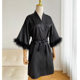 French Style Nightgown Women's Summer High-end 2024 New Style Sexy Morning Gown Imitation Silk Pajamas Long-sleeved Outer Gown Spring and Autumn