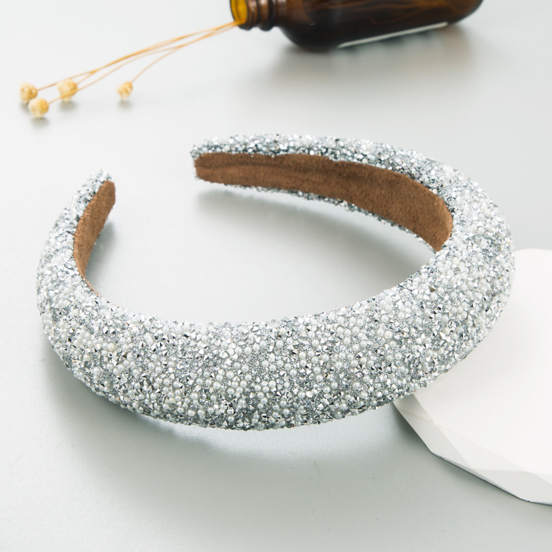 Heming new style headband European and American fashion light luxury full diamond pearl headband women's Korean-style elegant face wash headdress wholesale
