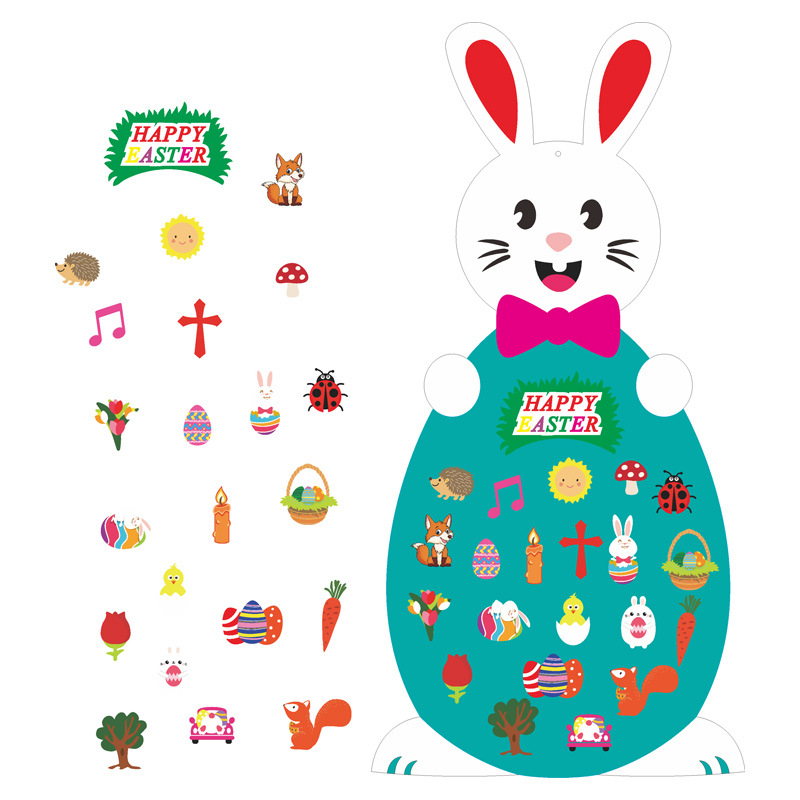 Easter felt bunny pendant Children DIY puzzle living room decoration